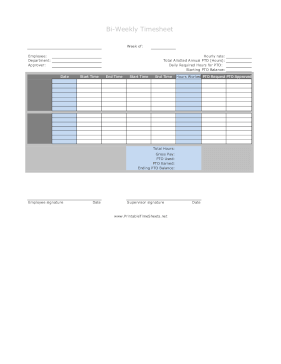 Bi-Weekly Timesheet With PTO Approval