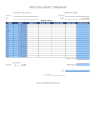 Semi-Monthly Time Sheet With Break Night Shift