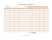 Student Driver Log With Cumulative Hours