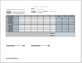 Biweekly Timesheet (horizontal orientation) with overtime calculation, 3 work periods