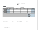 Weekly Timesheet (horizontal orientation) with overtime calculation, 3 work periods