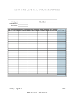 30-Minute Time Card Daily