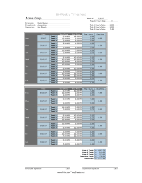 Bi-Weekly Blended Daily Overtime 3 Rates