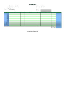 Bi-Weekly Horizontal By Task