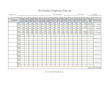 Bi-Weekly Payroll With Overtime