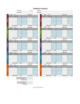 Bi-Weekly Tasks With Breaks