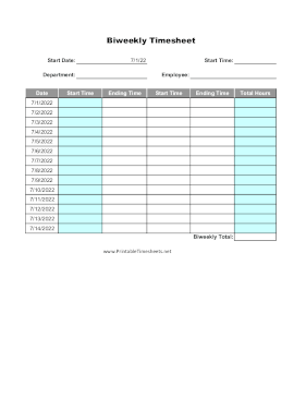 Biweekly Automatic Start Two Time Periods