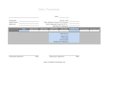 Daily Timesheet With PTO Approval
