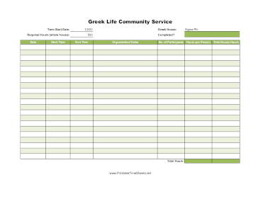 Greek Life Community Service By House