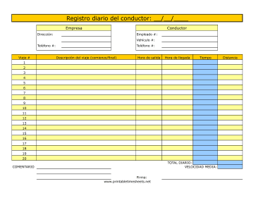 Hoja De Asistencia Del Conductor