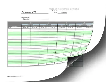 Hoja De Asistencia Semanal