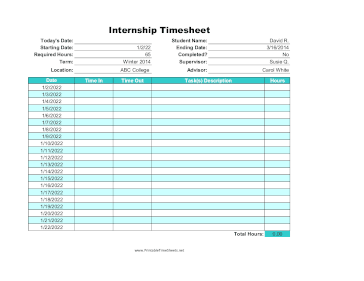 Internship Large Print