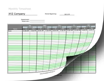 Monthly Time Sheet 1 Work Period