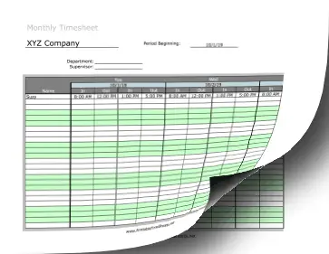 Monthly Time Sheet 2 Work Periods