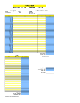 Monthly Timesheet With Commission