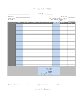 Monthly Timesheet With PTO Approval