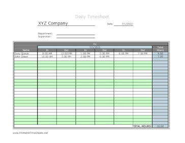 Multiple Employee Daily Three Work Periods