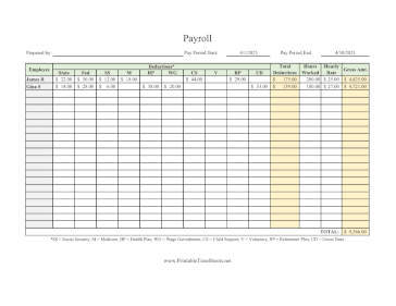 Payroll With Deductions