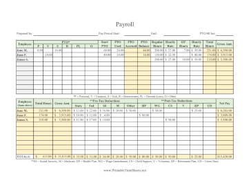 Payroll With PTO And Deductions