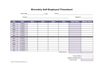 Self-Employed By Client Biweekly