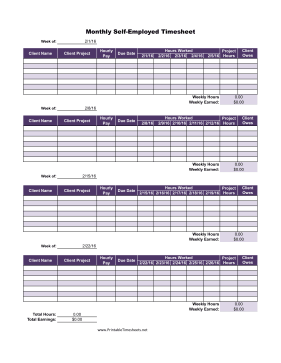 Self-Employed Monthly