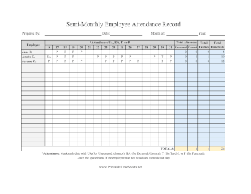 Semi-Monthly Attendance