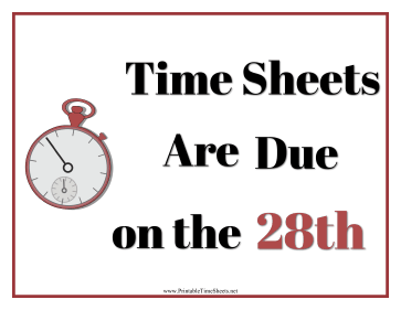 Timesheets Sign 28th