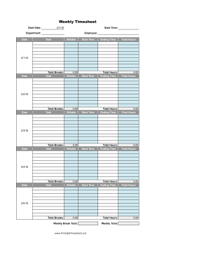 Weekly With Breaks