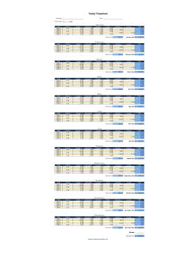 Yearly Timesheet