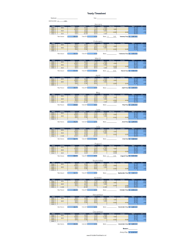 Yearly Timesheet With Overtime