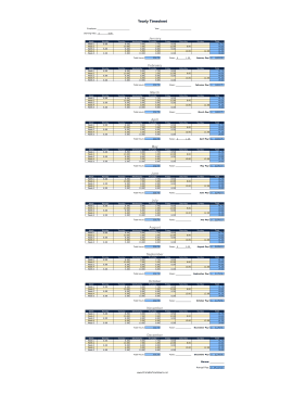 Yearly Timesheet With Raises