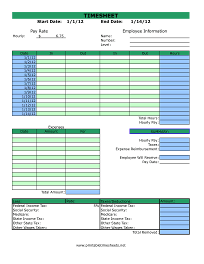 Timesheet with Expenses