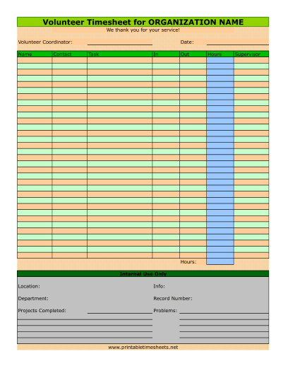 Volunteer Timesheet